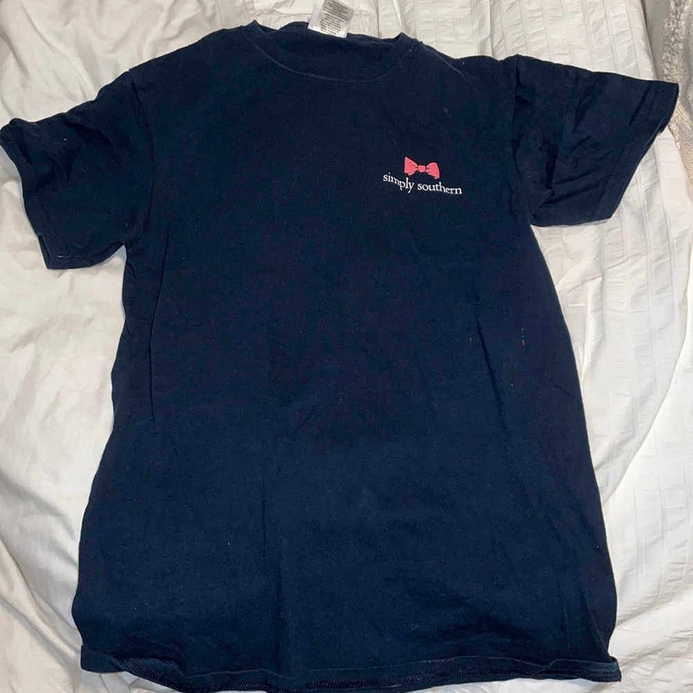 Navy blue with floral back t-shirt